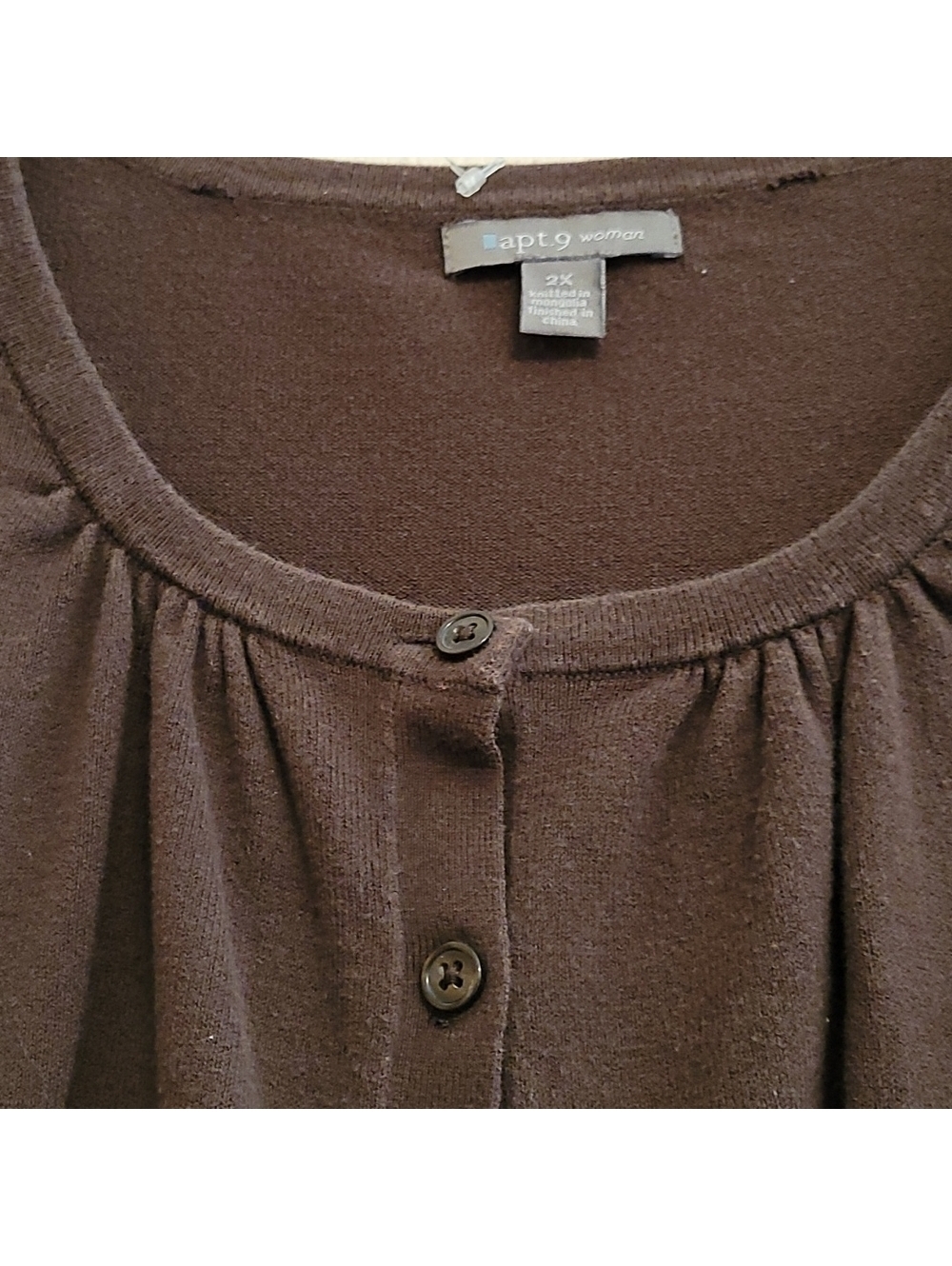 apt. 9 woman brown waist length cardigan - Picture 5 of 9